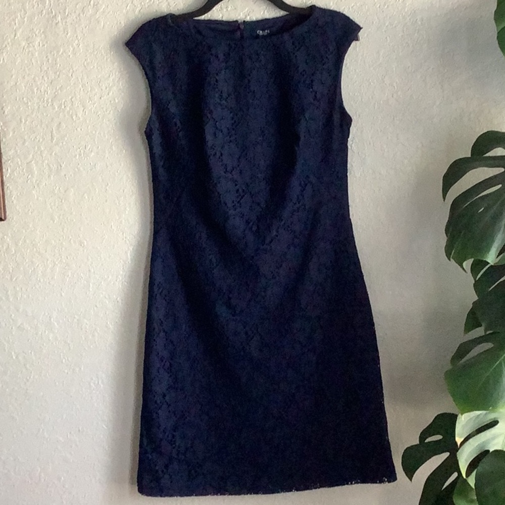 Chaps Blue Sleeveless Sheath Dress